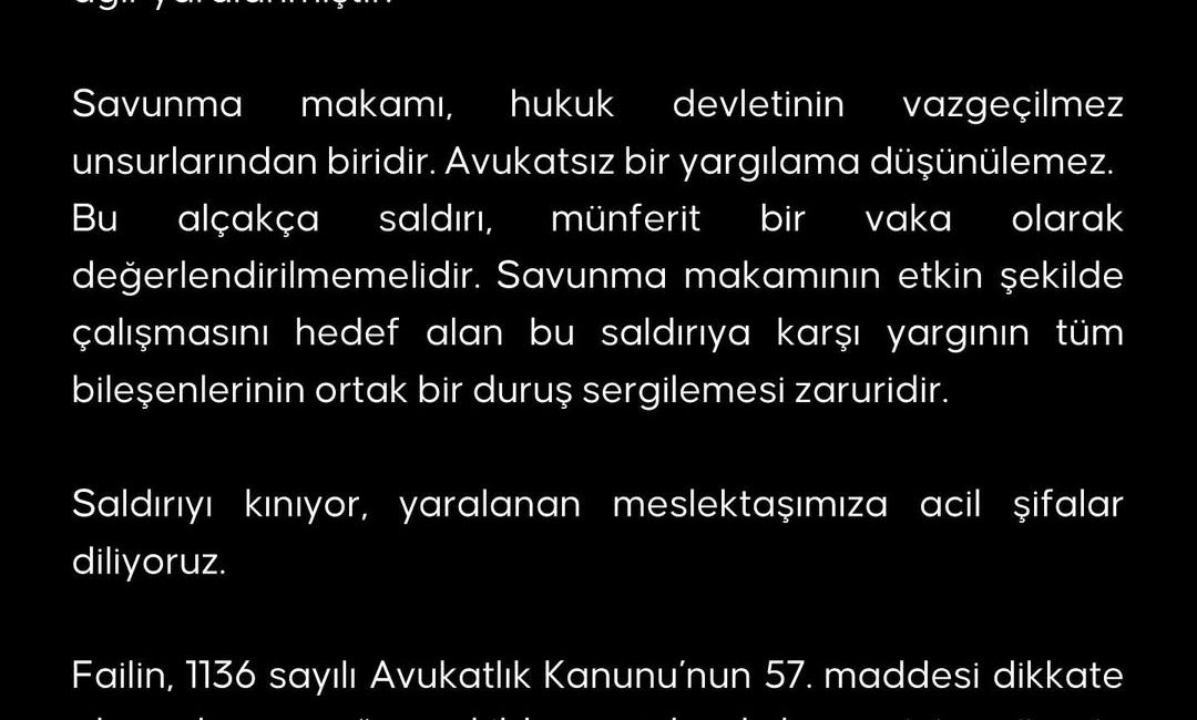 Malatya Barosu Başkanlığı, İstanbul Barosu’na kayıtlı bir avukatın Ankara’da mesleki
