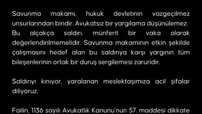 Malatya Barosu Başkanlığı, İstanbul Barosu’na kayıtlı bir avukatın Ankara’da mesleki