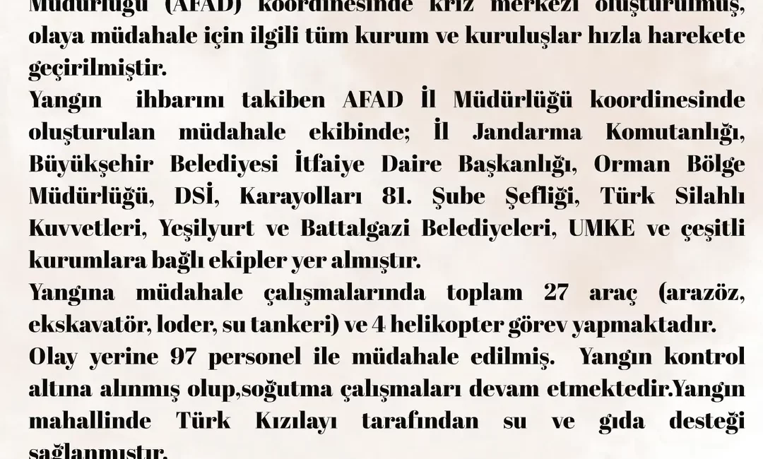 Malatya’nın Pütürge ilçesi Tepehan mevkiinde çıkan orman yangını, yetkililerin hızlı