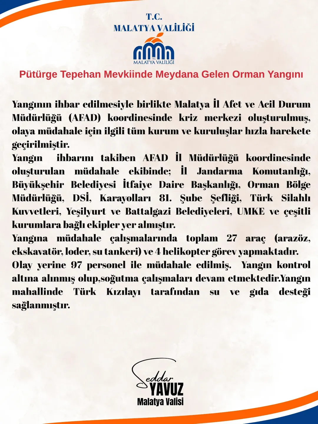 Malatya’nın Pütürge ilçesi Tepehan mevkiinde çıkan orman yangını, yetkililerin hızlı