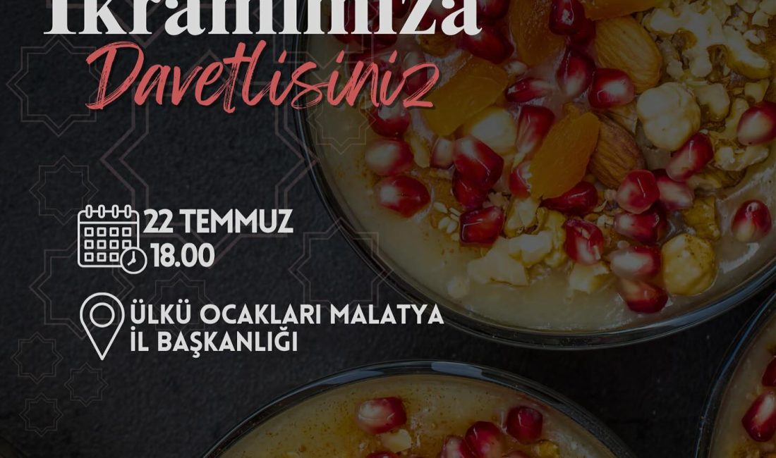 Malatya Ülkü Ocağı’ndan Aşure İkramı Ülkü Ocakları Malatya İl Başkanlığı, geleneksel aşure ikramı etkinliğiyle Malatya