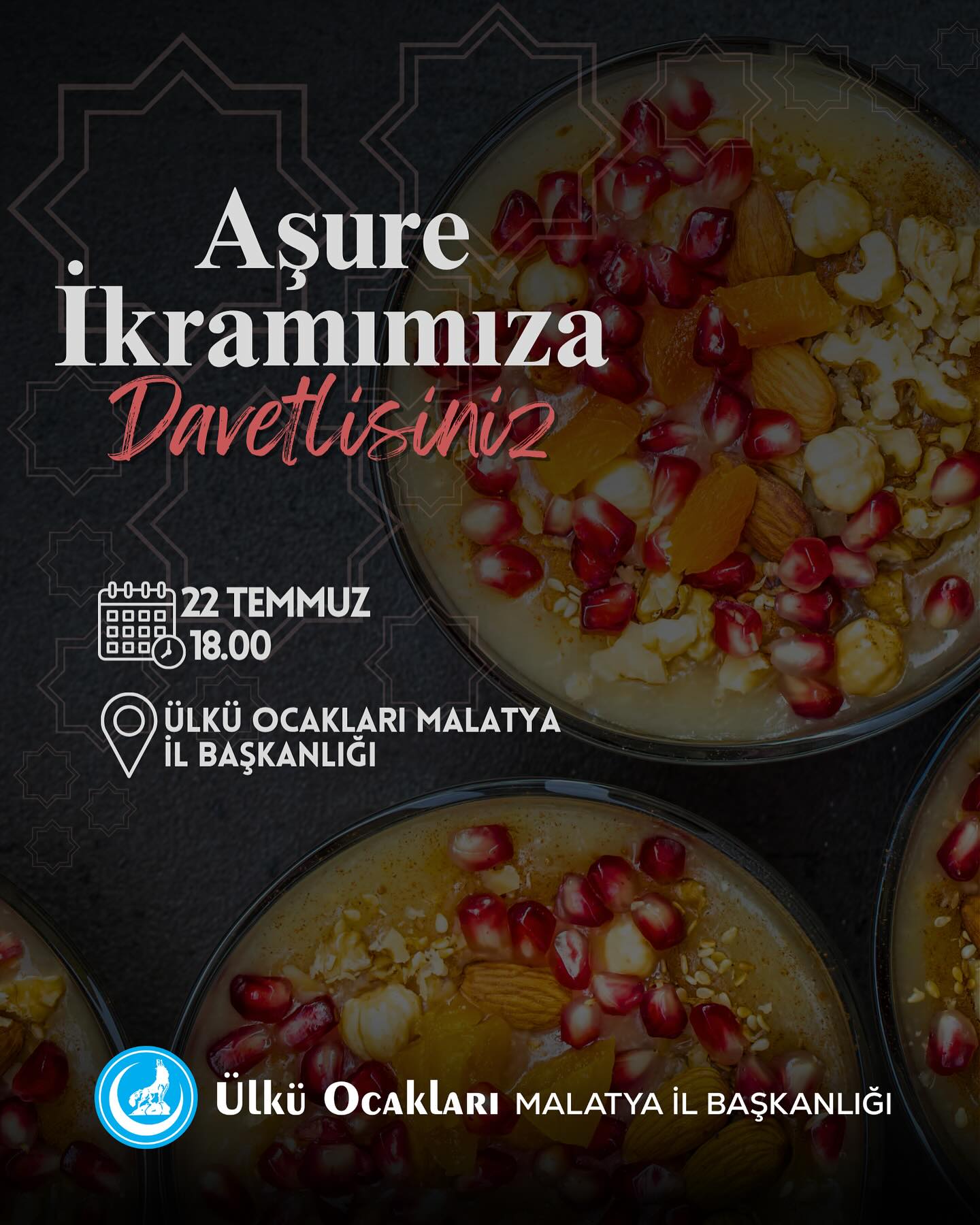 Ülkü Ocakları Malatya İl Başkanlığı, geleneksel aşure ikramı etkinliğiyle Malatya