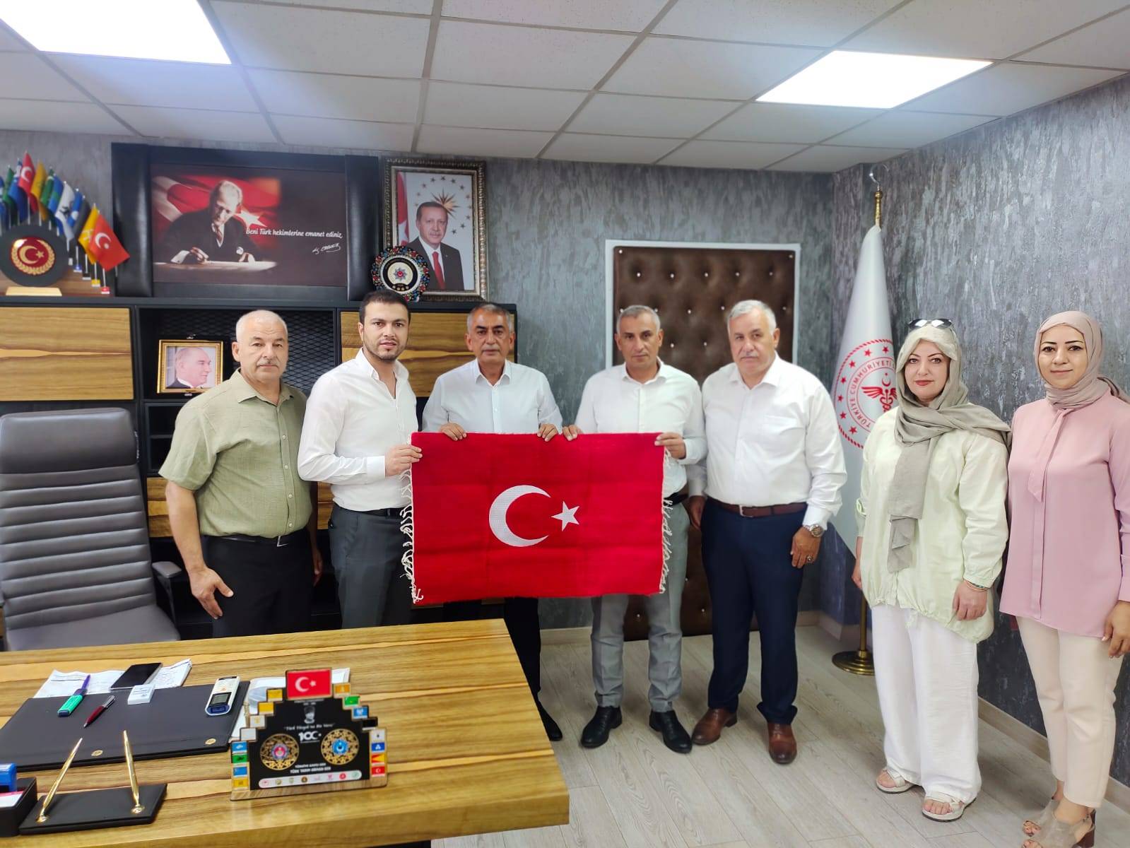 Şehit Gazi Sen Sağlık Genel Başkanı Ahmet Adıyaman ve beraberindeki