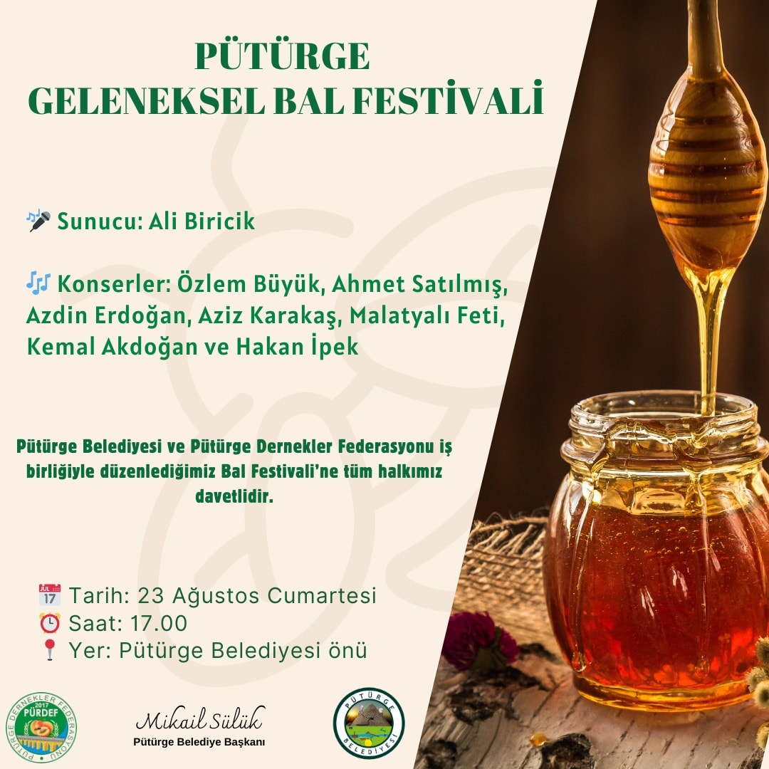 Pütürge Belediyesi ve Pütürge Dernekler Federasyonu iş birliğiyle düzenlenen Bal