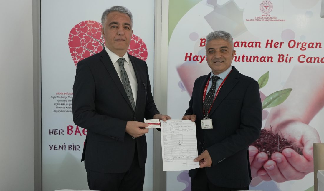 İYİ Parti Yeşilyurt İlçe Başkanı Alper Karakurt Organ Bağışında Bulundu 3–9 Kasım Organ Bağışı Haftası kapsamında, Malatya Eğitim ve Araştırma