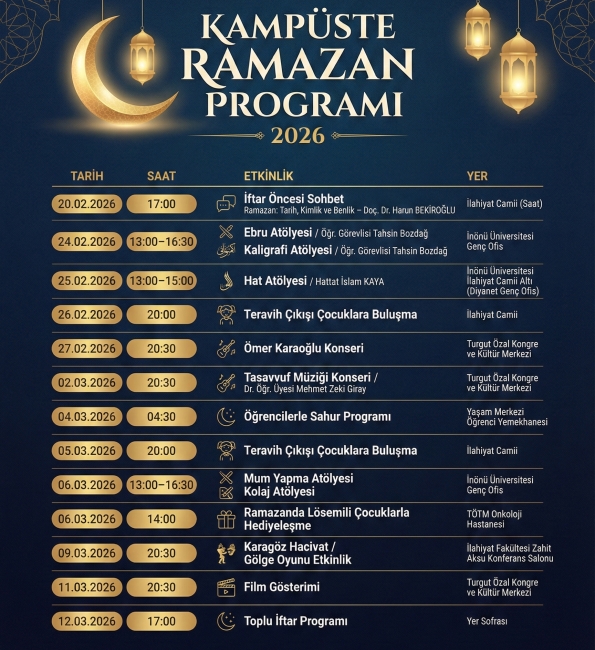 İnönü Üniversitesi, Ramazan ayı dolayısıyla öğrenciler ve vatandaşlara yönelik kapsamlı