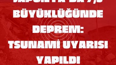 aponya’da, Sanriku kıyıları açıklarında meydana gelen 7,5 büyüklüğündeki deprem, geniş
